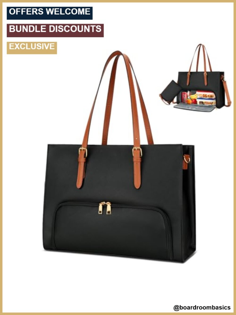 Insulated Lunch Tote Bag for Women Laptop Briefcase Work Purse 15.6 Inch